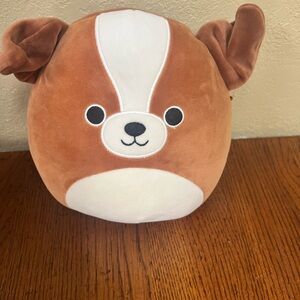 Squishmallows original dog 7” brown and white like new